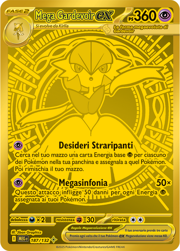 Mega Gardevoir-ex MEG 187/132 Iper Mega - ITA - Near Mint - Megaevoluzione - Carta Pokemon