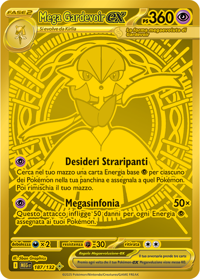 Mega Gardevoir-ex MEG 187/132 Iper Mega - ITA - Near Mint - Megaevoluzione - Carta Pokemon