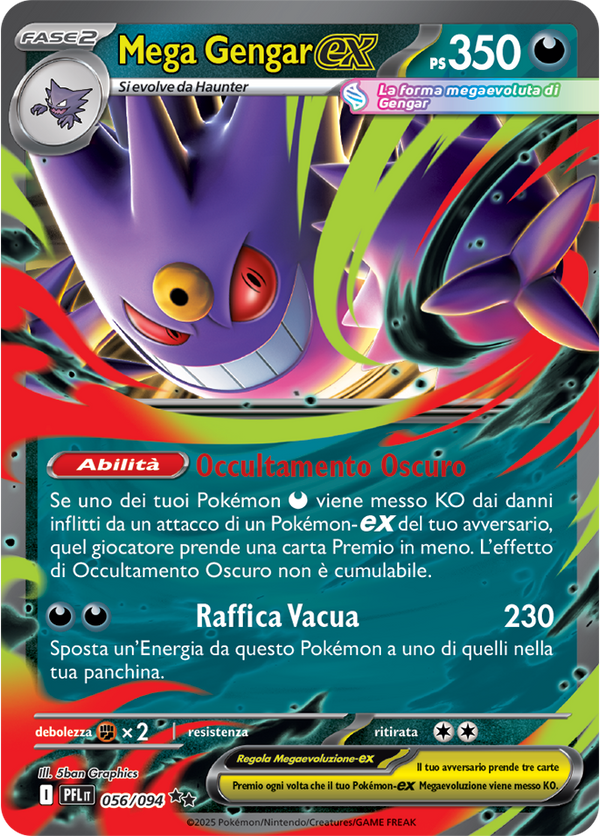 Mega Gengar-ex PFL 056/094 - ITA - Near Mint - Megaevoluzione - Fiamme Spettrali - Carta Pokemon