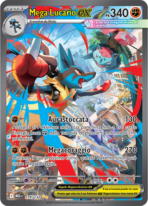 Mega Lucario-ex MEG 179/132 Alternative Art - ITA - Near Mint - Megaevoluzione - Carta Pokemon