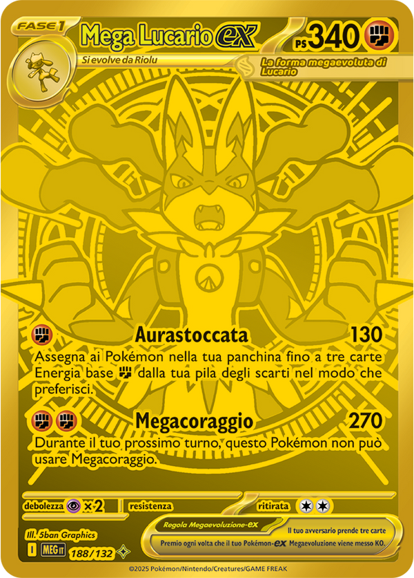 Mega Lucario-ex MEG 188/132 Iper Mega - ITA - Near Mint - Megaevoluzione - Carta Pokemon