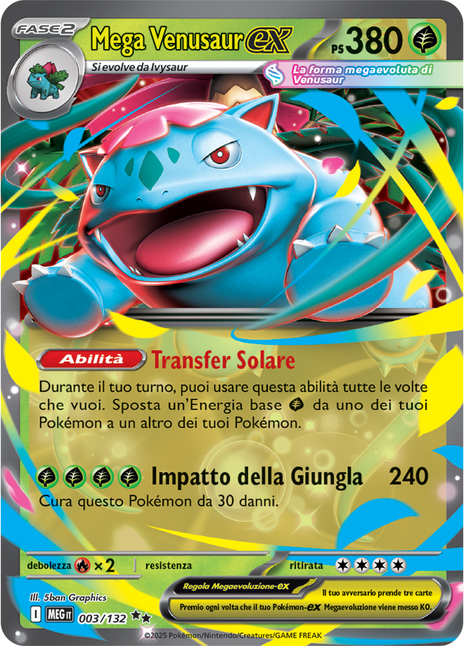 Mega Venusaur-ex MEG 003/132 - ITA - Near Mint - Megaevoluzione - Carta Pokemon