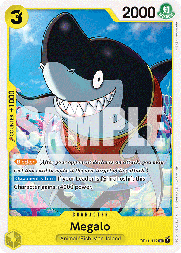 Megalo OP11-112 - Character Giallo Uncommon - Near Mint - A Fist of Divine Speed - Carta One Piece Card Game