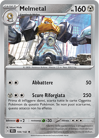 Melmetal 104/142 Reverse Holo - ITA - Near Mint - Scarlatto e Violetto - Corona Astrale - Carta Pokemon