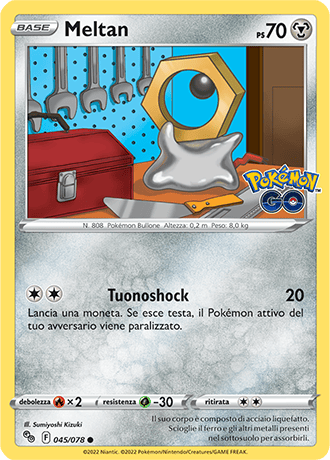 Meltan 045/078 Reverse Holo - ITA - Near Mint - Spada e Scudo - Pokemon GO - Carta Pokemon