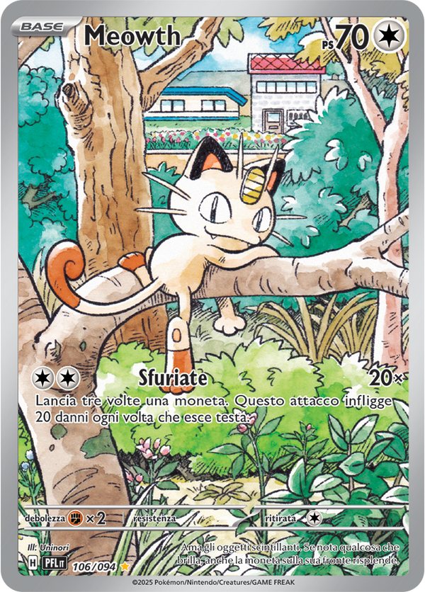 Meowth PFL 106/094 - ITA - Near Mint - Megaevoluzione - Fiamme Spettrali - Carta Pokemon