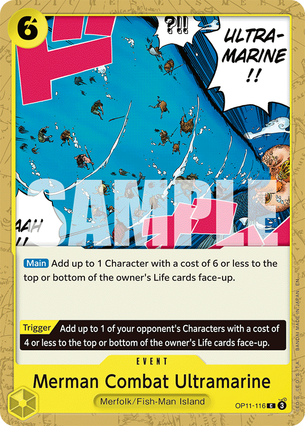 Merman Combat Ultramarine OP11-116 - Event Giallo Common - Near Mint - A Fist of Divine Speed - Carta One Piece Card Game