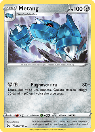 Metang 090/159 Reverse Holo - ITA - Near Mint - Spada e Scudo - Zenit Regale - Carta Pokemon