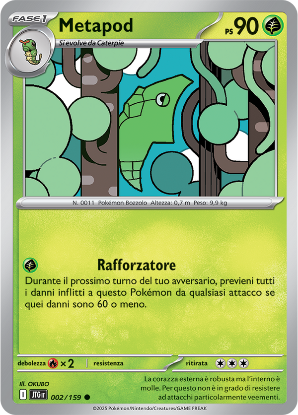 Metapod 002/159 Reverse Holo - ITA - Near Mint - Scarlatto e Violetto - Avventure Insieme - Carta Pokemon