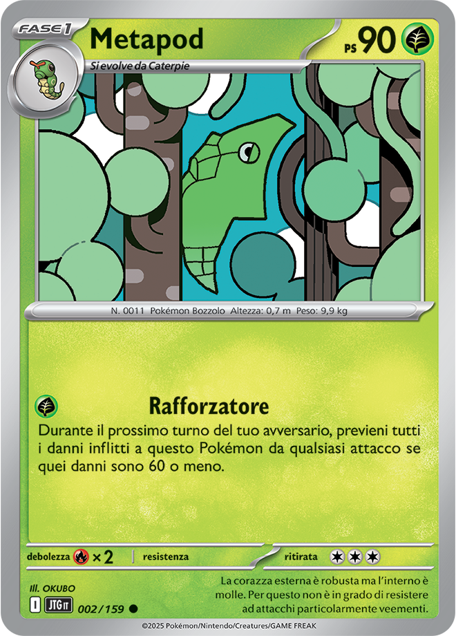 Metapod 002/159 Reverse Holo - ITA - Near Mint - Scarlatto e Violetto - Avventure Insieme - Carta Pokemon