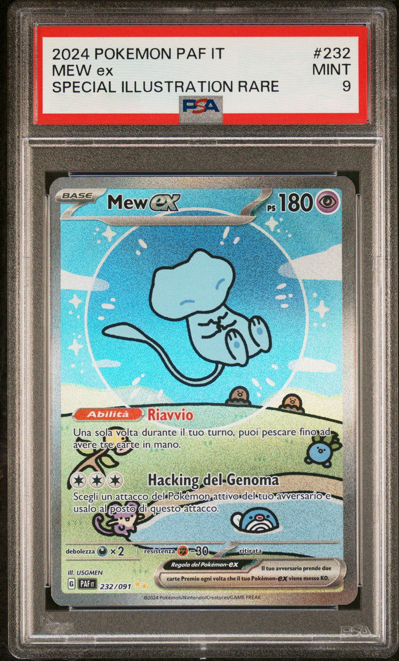 Mew EX Shiny 232/091 Alternative Art - ITA - Mint - Gradata PSA 9 - Scarlatto e Violetto - Destino di Paldea - Carta Pokemon