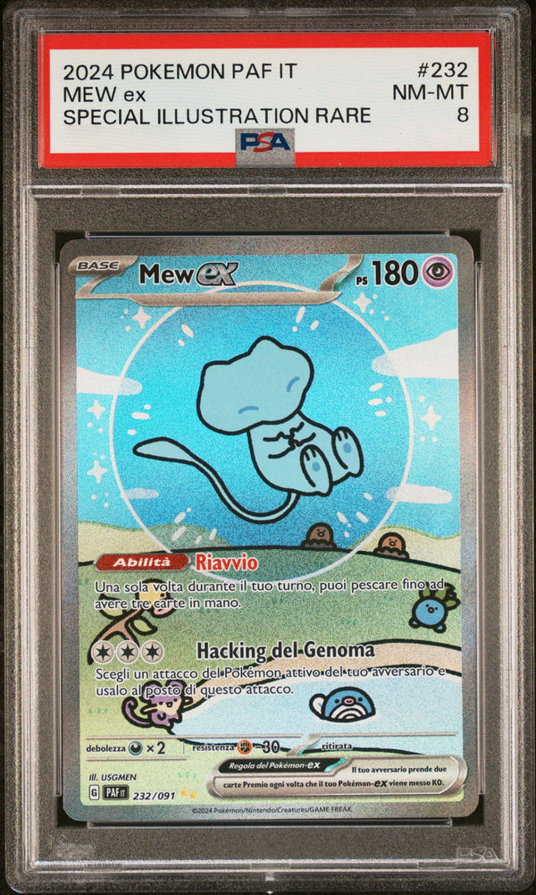 Mew EX Shiny 232/091 Alternative Art - ITA - Near Mint - Gradata PSA 8 - Scarlatto e Violetto - Destino di Paldea - Carta Pokemon
