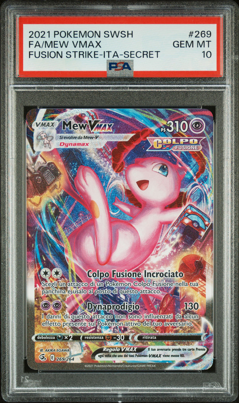 Mew-VMAX 269/264 Alternative Art - ITA - Mint - Gradata PSA 10 - Spada e Scudo - Colpo Fusione - Carta Pokemon