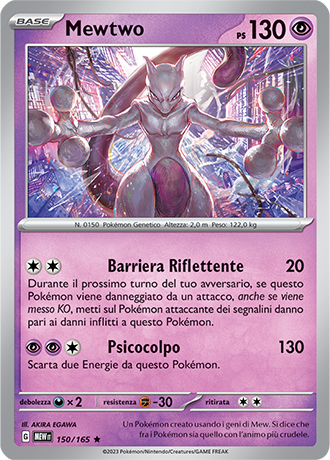 Mewtwo 150/165 Holo - ITA - Mint - Scarlatto e Violetto - 151 - Carta Pokemon