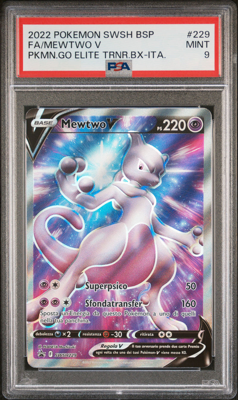 Mewtwo V SWSH229 - ITA - Mint - Gradata PSA 9 - Promo Spada e Scudo - Carta Pokemon