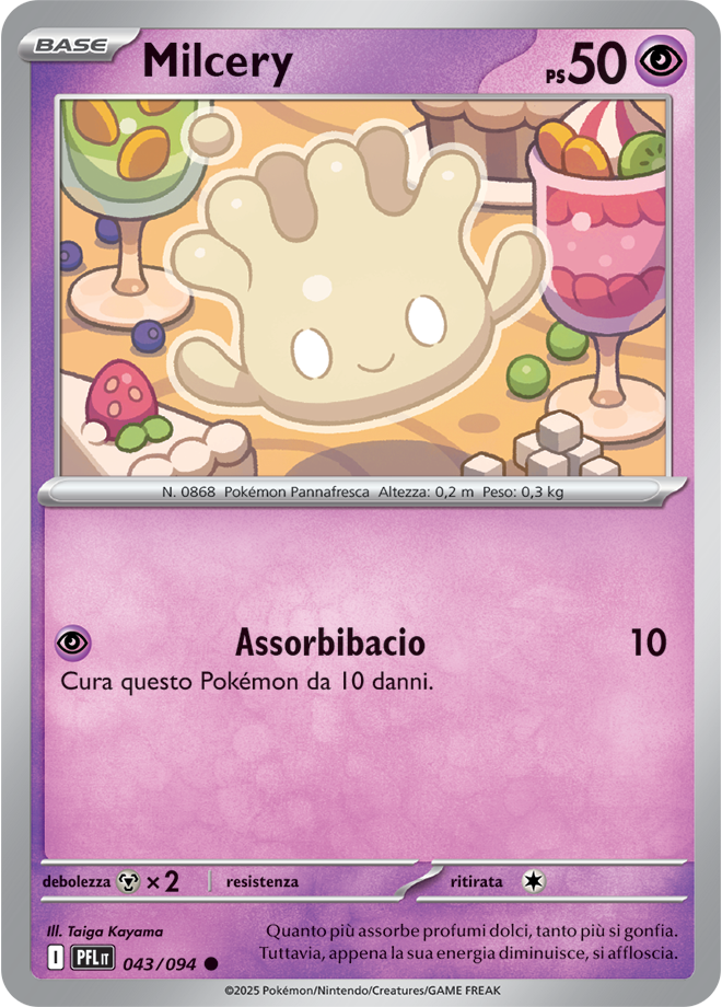 Milcery PFL 043/094 Reverse Holo - ITA - Near Mint - Megaevoluzione - Fiamme Spettrali - Carta Pokemon