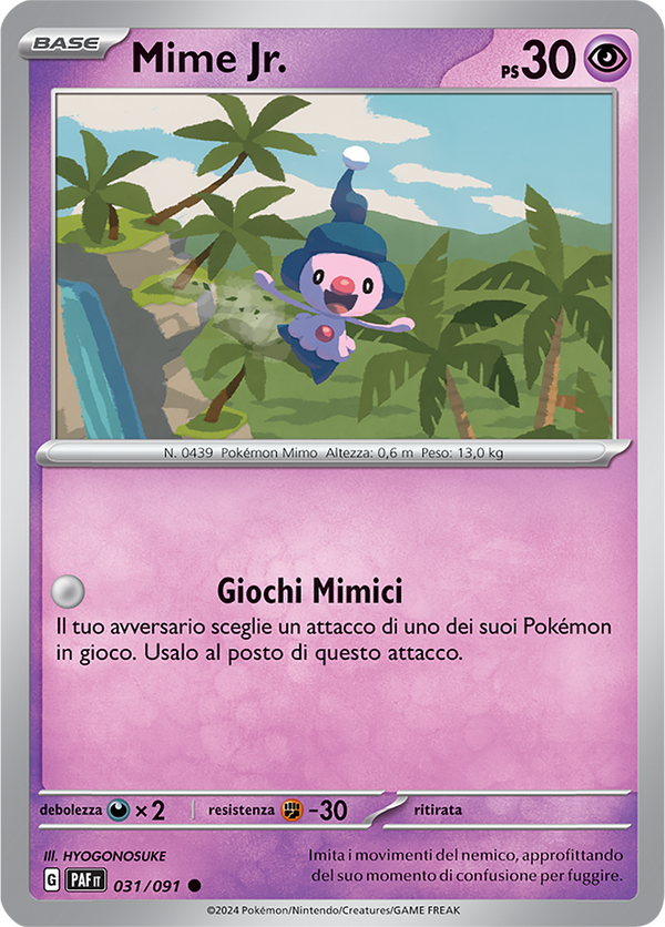 Mime Jr. 031/091 - ITA - Near Mint - Scarlatto e Violetto - Destino di Paldea - Carta Pokemon