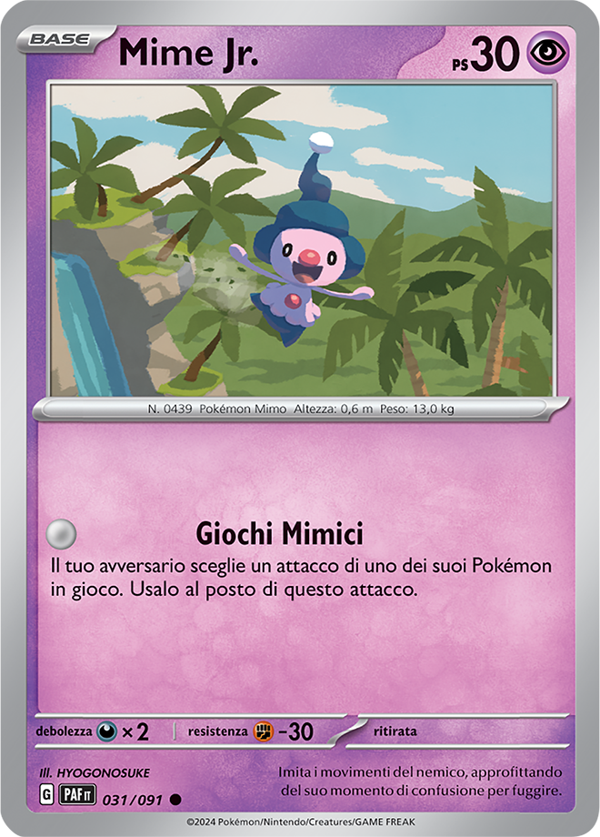 Mime Jr. 031/091 - ITA - Mint - Scarlatto e Violetto - Destino di Paldea - Carta Pokemon