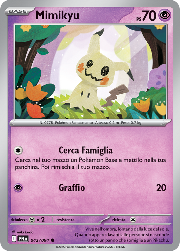 Mimikyu PFL 042/094 - ITA - Near Mint - Megaevoluzione - Fiamme Spettrali - Carta Pokemon