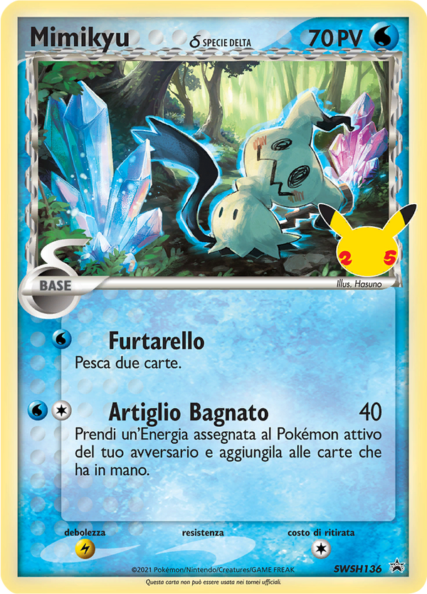 Mimikyu Specie Delta SWSH136 - ITA - Mint - Promo Spada e Scudo - Carta Pokemon