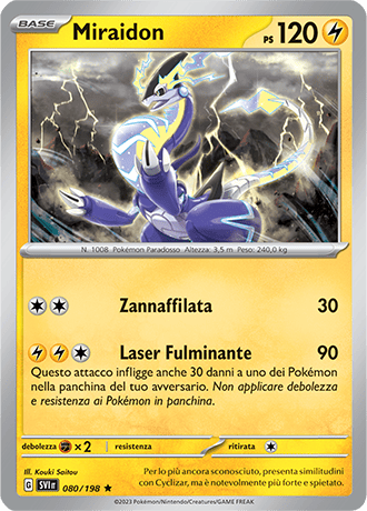 Miraidon 080/198 Reverse Holo - ITA - Near Mint - Scarlatto e Violetto - Carta Pokemon