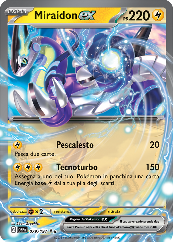 Miraidon-ex 079/197 - ITA - Near Mint - Scarlatto e Violetto - Ossidiana Infuocata - Carta Pokemon