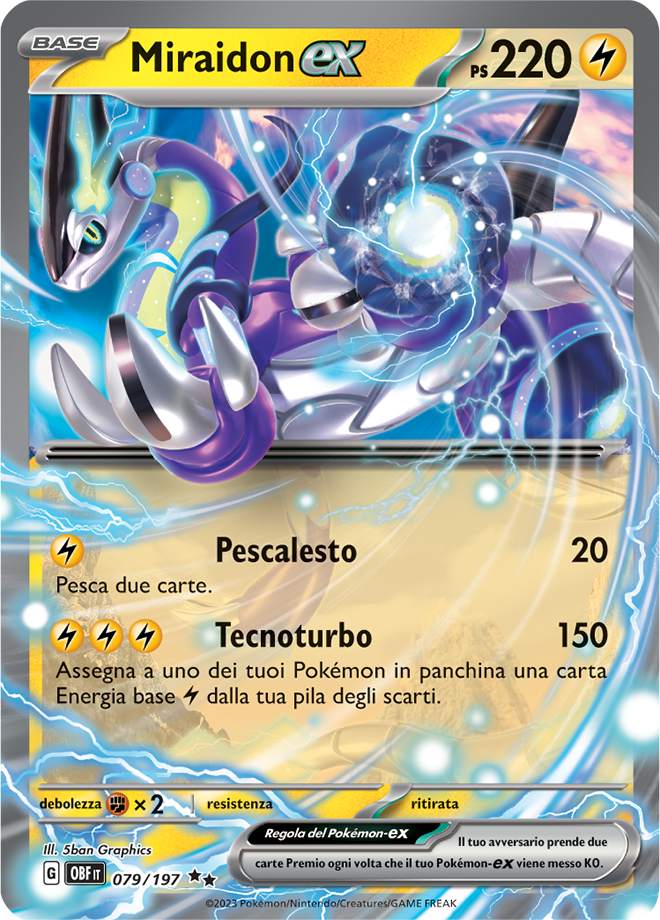 Miraidon-ex 079/197 - ITA - Near Mint - Scarlatto e Violetto - Ossidiana Infuocata - Carta Pokemon