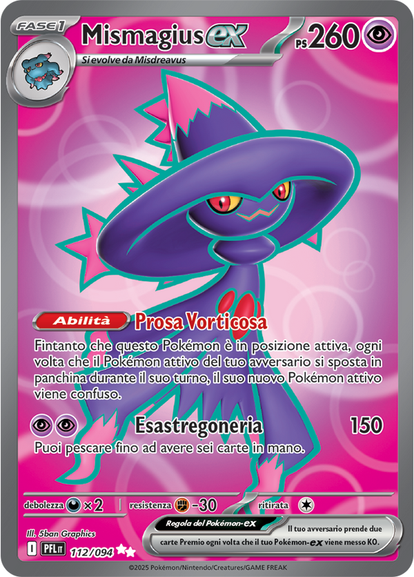 Mismagius-ex PFL 112/094 - ITA - Near Mint - Megaevoluzione - Fiamme Spettrali - Carta Pokemon