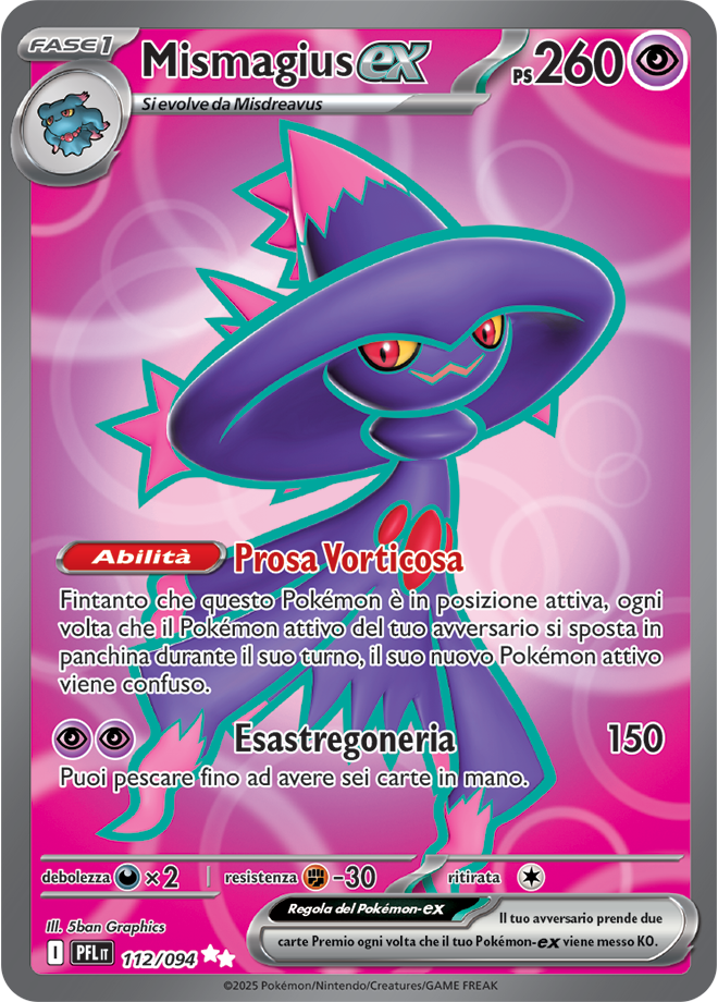Mismagius-ex PFL 112/094 - ITA - Near Mint - Megaevoluzione - Fiamme Spettrali - Carta Pokemon
