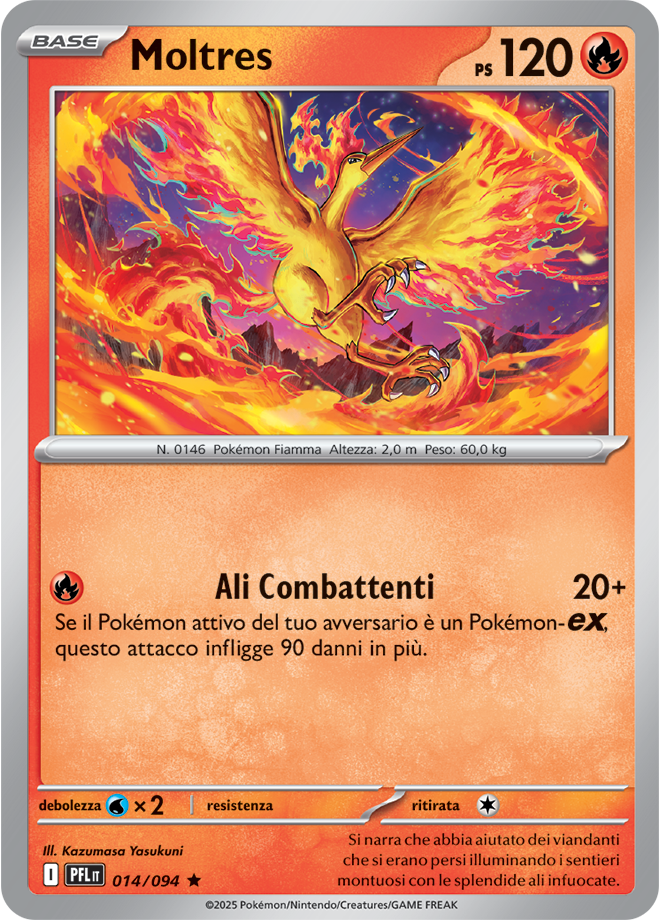 Moltres PFL 014/094 Reverse Holo - ITA - Near Mint - Megaevoluzione - Fiamme Spettrali - Carta Pokemon