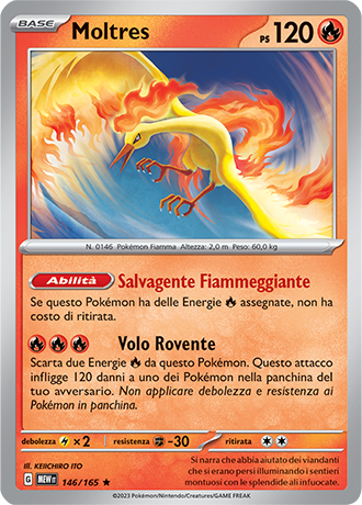 Moltres 146/165 Holo - ITA - Mint - Scarlatto e Violetto - 151 - Carta Pokemon