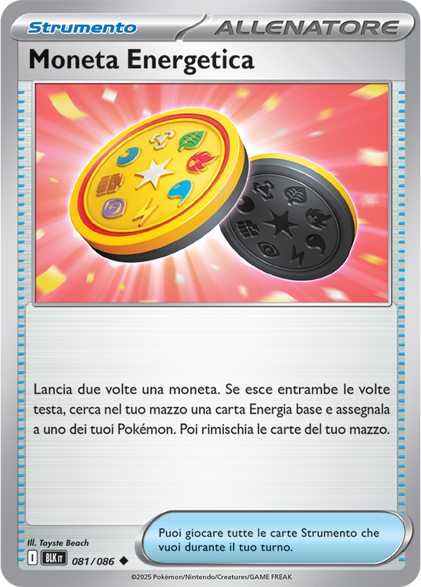 302Moneta Energetica BLK 081/086 Reverse Holo - ITA - Near Mint - Scarlatto e Violetto - Luce Nera - Carta Pokemon