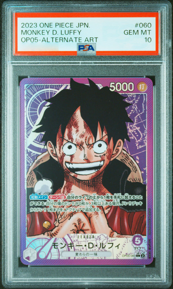Monkey D. Luffy OP05 - 060 Alternative Art - JAP - Mint - Gradata PSA 10 - Awakening of a New Era  - Carta One Piece Card Game