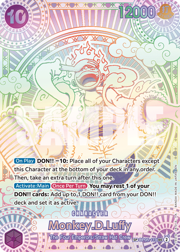 Monkey.D.Luffy OP05-119 V2 - Character Viola Special Rare - Near Mint - A Fist of Divine Speed - Carta One Piece Card Game