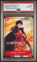 Monkey D. Luffy P - 001 7-Eleven Campaign - JAP - Mint - Gradata PSA 10 - Carta One Piece Card Game