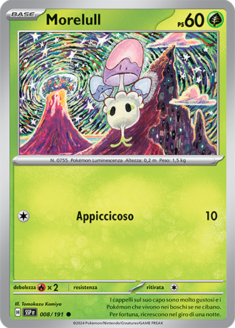 Morelull 008/191 Reverse Holo - ITA - Near Mint - Scarlatto e Violetto - Scintille Folgoranti - Carta Pokemon