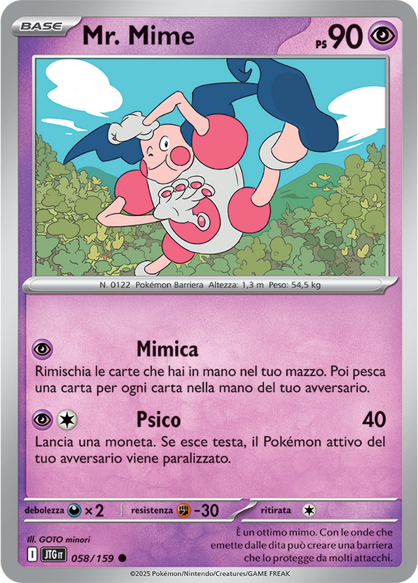 Mr. Mime 058/159 Reverse Holo - ITA - Near Mint - Scarlatto e Violetto - Avventure Insieme - Carta Pokemon
