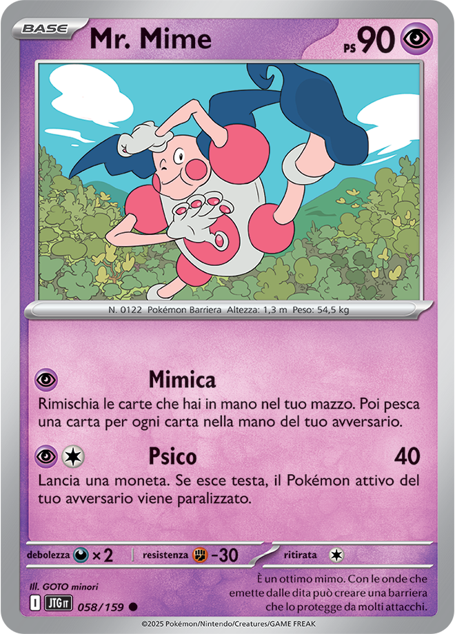 Mr. Mime 058/159 Reverse Holo - ITA - Near Mint - Scarlatto e Violetto - Avventure Insieme - Carta Pokemon