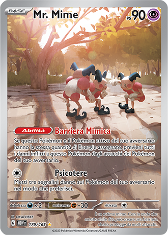 Mr. Mime 179/165 Illustrazione Rara - ITA - Mint - Scarlatto e Violetto - 151 - Carta Pokemon