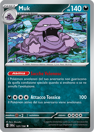 Muk 127/198 Reverse Holo - ITA - Near Mint - Scarlatto e Violetto - Carta Pokemon