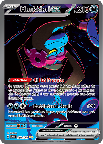 Munkidori-ex 091/064 Alternative Art Rara Illustrazione Speciale - ITA - Near Mint - Scarlatto e Violetto - Segreto Fiabesco - Carta Pokemon