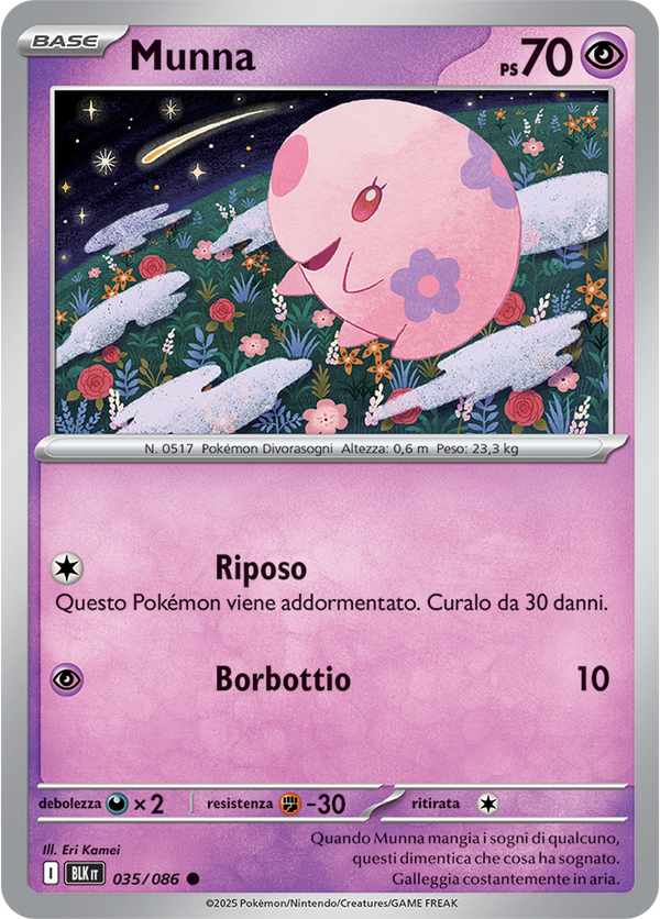 128Munna BLK 035/086 - ITA - Near Mint - Scarlatto e Violetto - Luce Nera - Carta Pokemon