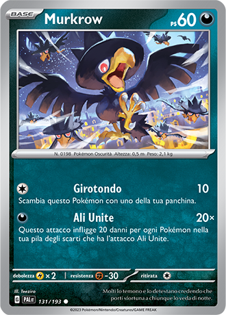 Murkrow 131/193 - ITA - Near Mint - Scarlatto e Violetto - Evoluzioni a Paldea - Carta Pokemon