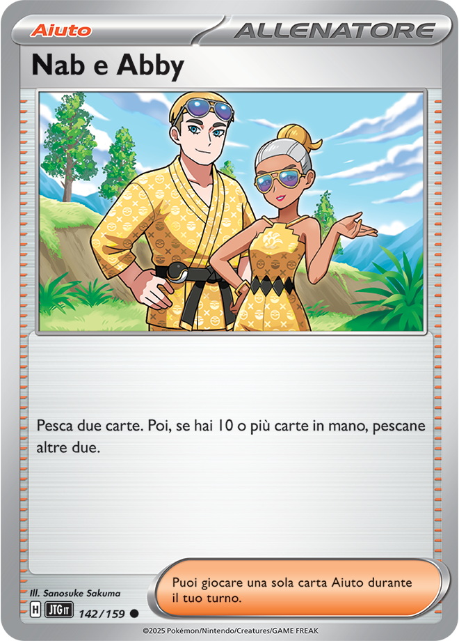 Nab e Abby 142/159 Reverse Holo - ITA - Near Mint - Scarlatto e Violetto - Avventure Insieme - Carta Pokemon