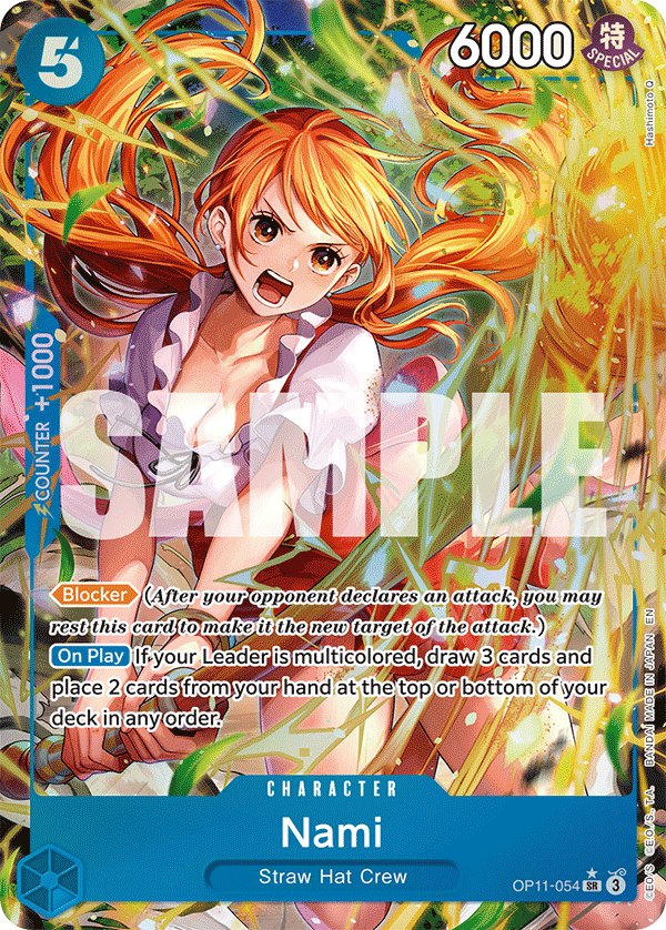 Nami OP11-054 V2 - Character Blu Alternate Art - Near Mint - A Fist of Divine Speed - Carta One Piece Card Game