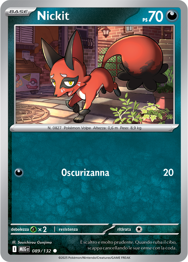 Nickit MEG 089/132 Reverse Holo - ITA - Near Mint - Megaevoluzione - Carta Pokemon