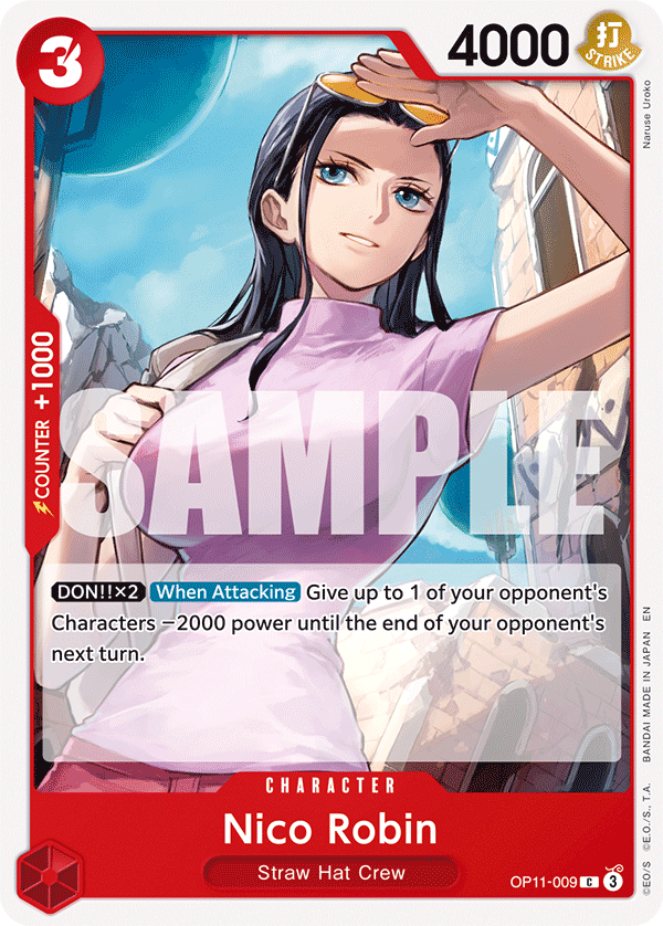 Nico Robin OP11-009 - Character Rosso Common - Near Mint - A Fist of Divine Speed - Carta One Piece Card Game