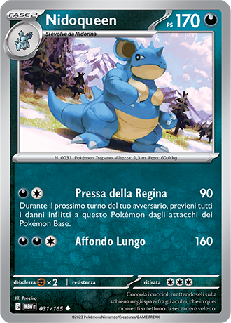 Nidoqueen 031/165 - ITA - Mint - Scarlatto e Violetto - 151 - Carta Pokemon