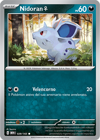 Nidoran Femmina 029/165 - ITA - Mint - Scarlatto e Violetto - 151 - Carta Pokemon
