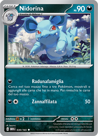 Nidorina 030/165 - ITA - Mint - Scarlatto e Violetto - 151 - Carta Pokemon